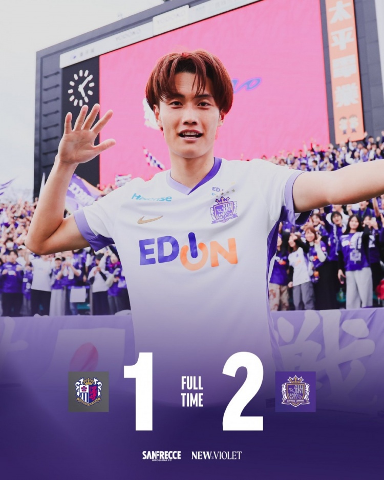 奇异果官网-世界波+天秀倒钩绝平+反绝杀！广岛三箭2-1大阪樱花，领跑J1西区